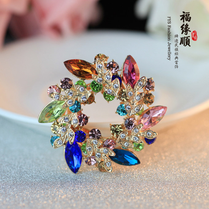惊艳奥地利水晶捷克钻 韩版时尚百搭胸针女丝巾扣胸花配饰品