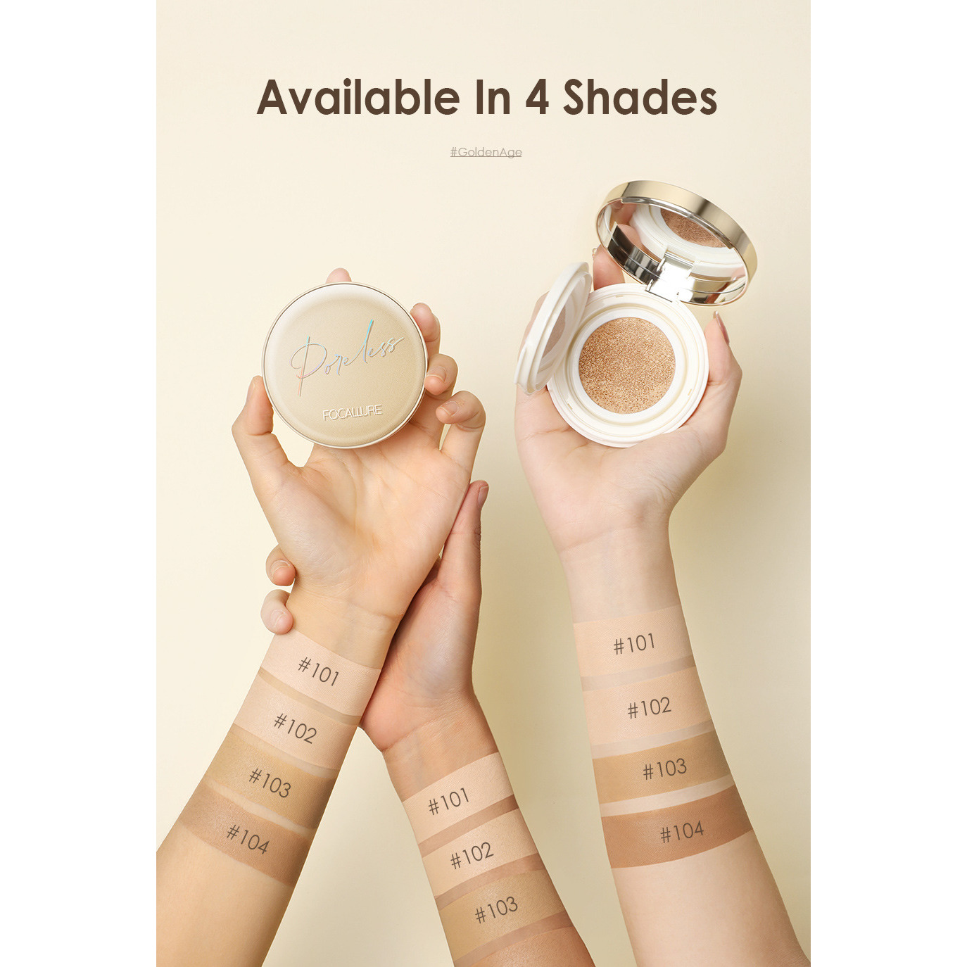 小麦色气垫+粉饼粉底定妆二合一黄黑皮BB霜轻薄遮瑕保湿不脱妆