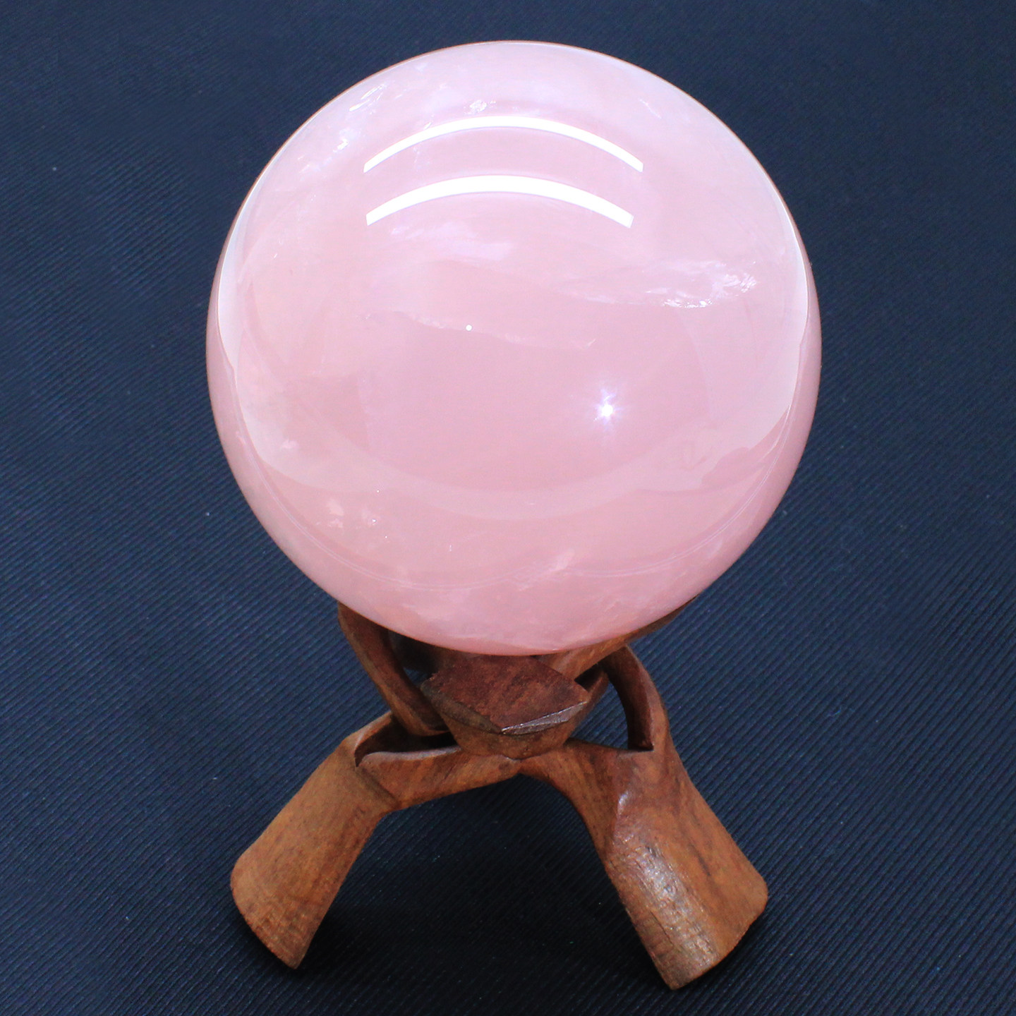 如鸿一物一图天然粉水晶球摆件大号13厘米家居风水球办公桌装饰