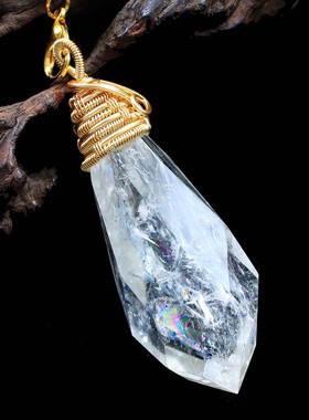 如鸿天然阿塞白水晶灵摆吊坠