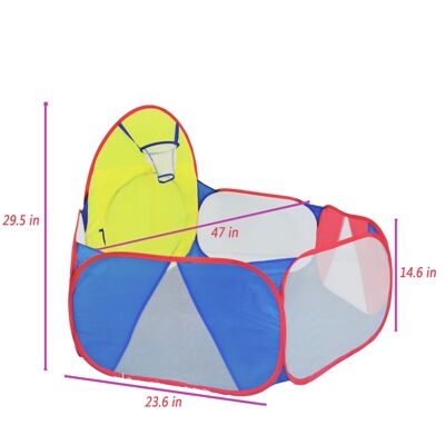 儿童帐篷投篮球池红黄蓝彩色海洋球池室内游乐场玩具帐篷游戏围栏