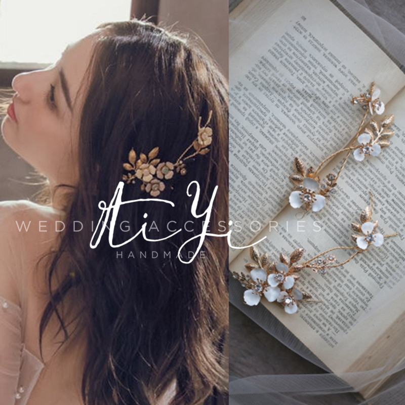 优雅珐琅白色三瓣花蔓藤金叶树枝仙气浪漫新娘头饰发带礼服配饰,饰品/流行首饰/时尚饰品新,发饰,淘宝优惠券,粉丝福利购,淘宝优惠卷