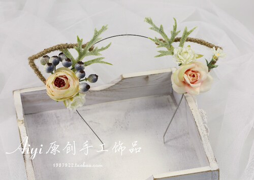 少女心独家原创风植物伴娘发饰