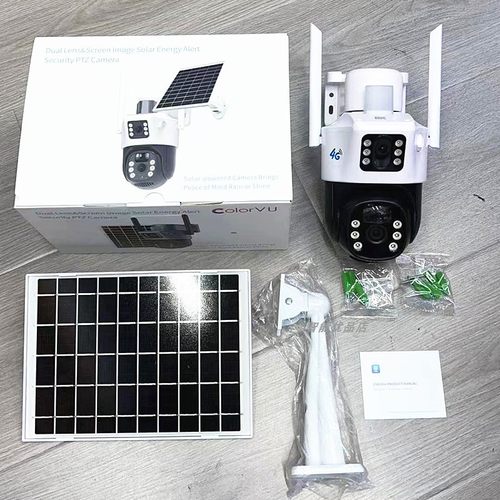 跨境v380pro三画面4G太阳能摄像头wifi camera户外网络摄像