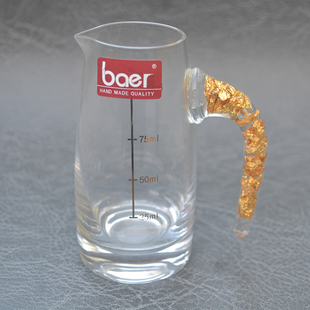 金箔白酒杯分酒器高档玻璃白酒酒具套装洋酒分酒壶家用红酒醒酒器