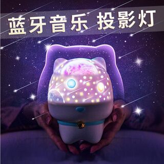 蓝牙音乐浪漫星空投影小夜灯卧室少女儿童旋转七彩漫天星光床头灯