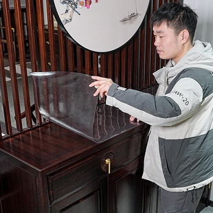 AKS软玻璃餐边柜台面垫透明桌垫桌布免洗防油防水pvc桌面垫子台布
