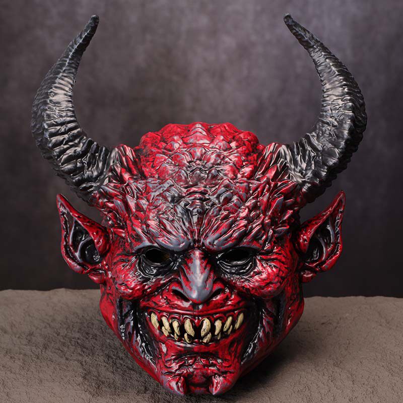 牛魔王面具万圣节恐怖吓人搞怪撒旦恶魔地狱使者牛角面具cos道具