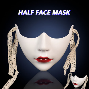 红唇款半脸面具古风美人cos表演道具摆设机械风赛博成人男女面具