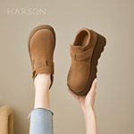 哈森厚底勃肯鞋女2026春季新款爆款一脚蹬乐福鞋百搭休闲单鞋