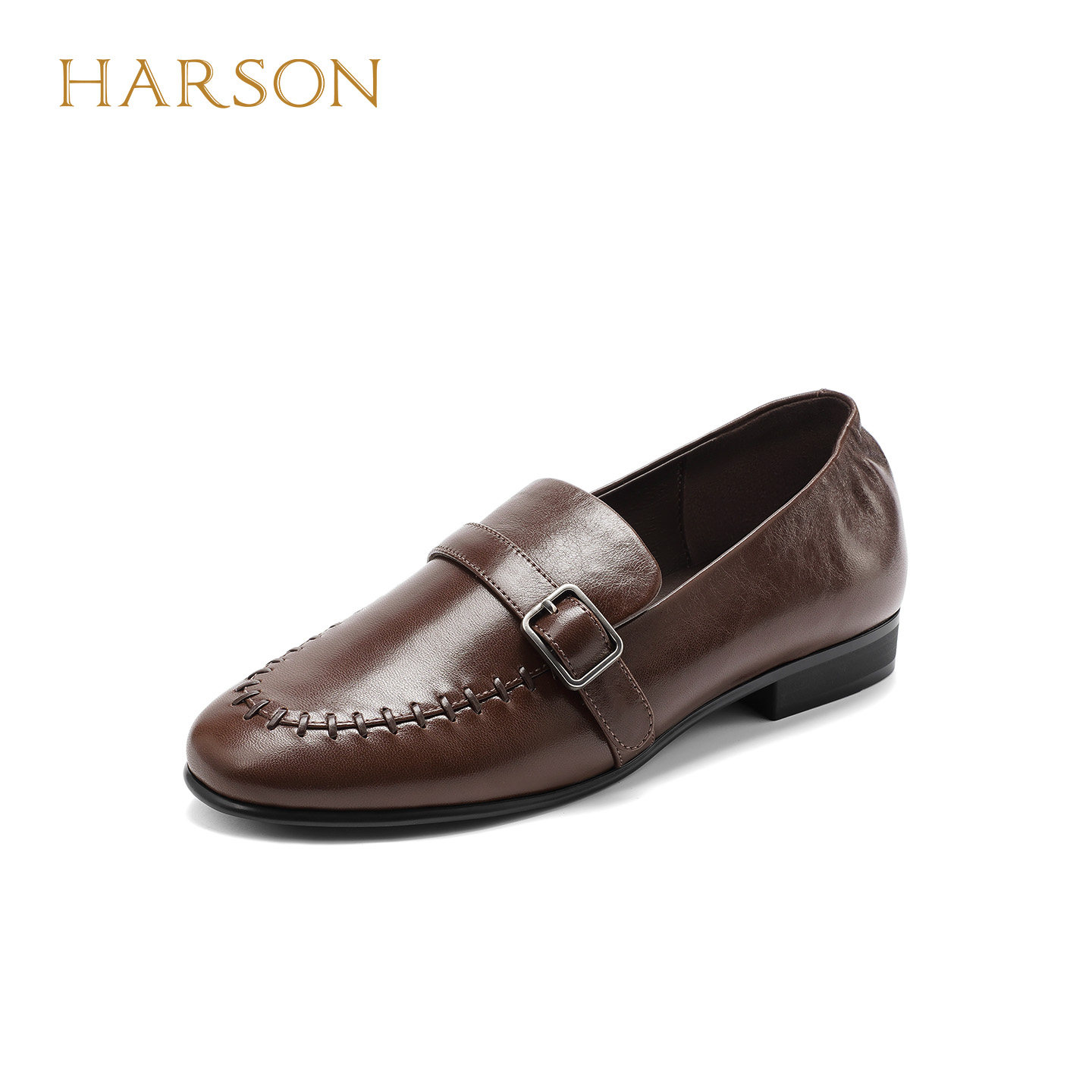 哈森复古风休闲乐福鞋女通勤不累脚单鞋豆豆鞋2026新款HWS260150,女鞋,乐福鞋（豆豆鞋）,淘宝优惠券,粉丝福利购,淘宝优惠卷