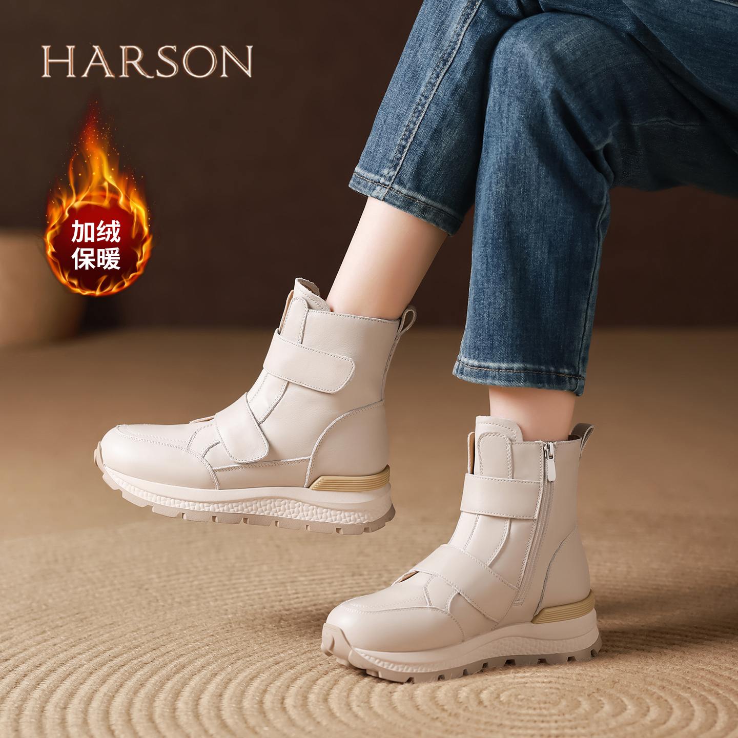 加绒雪地靴女25冬季保暖
