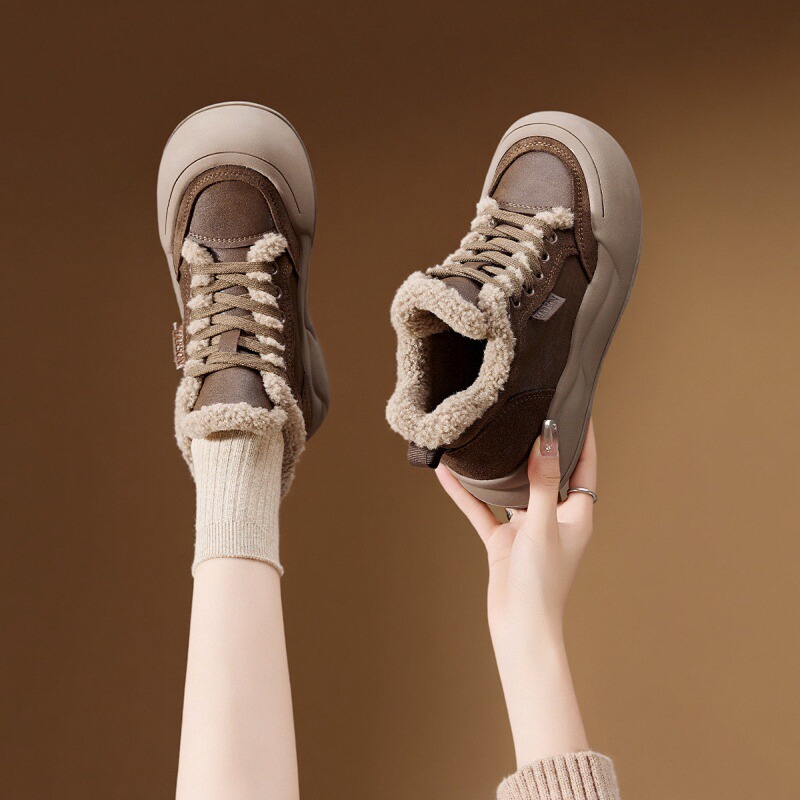 哈森复古棉鞋加绒加厚保暖短靴