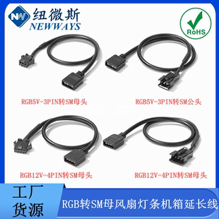 主板rgb轉(zhuǎn)接口SM母風(fēng)扇燈條機(jī)箱轉(zhuǎn)接線神光同步5v12v飛機(jī)頭延長線