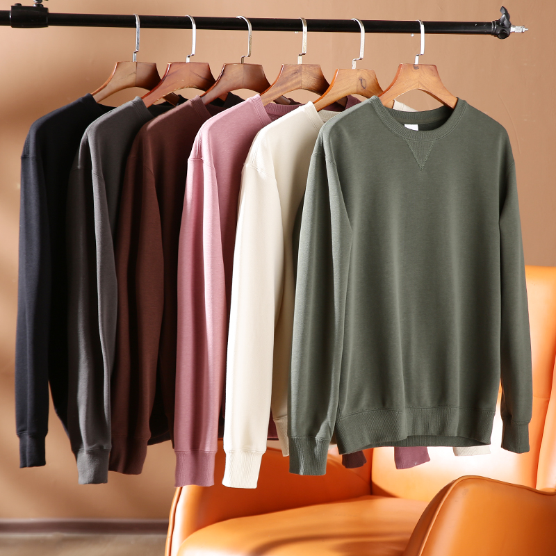 秋季男士线圈棉舒适柔软套头圆领卫衣男百搭长袖T恤615A/623/560