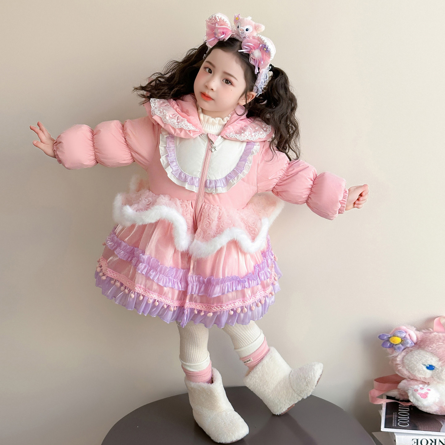 白鸭绒50%洛丽塔可爱收腰厚款