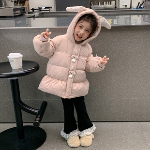 保暖外套儿童冬款 洋气女宝宝冬季 90绒棉服 羽绒服2025新款 女童冬装