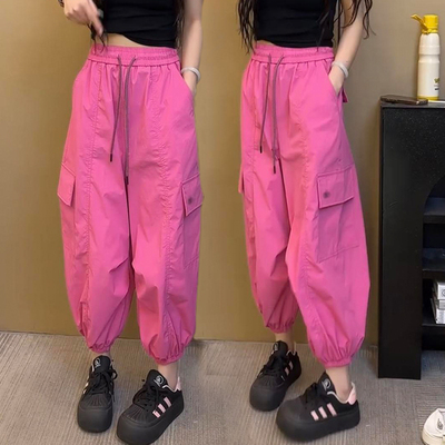 大码胖mm宽松显瘦运动裤女夏季
