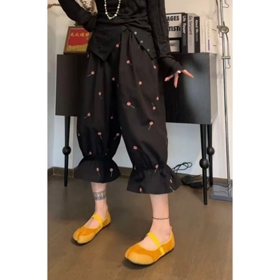 小花刺绣休闲裤女2026夏季爆款