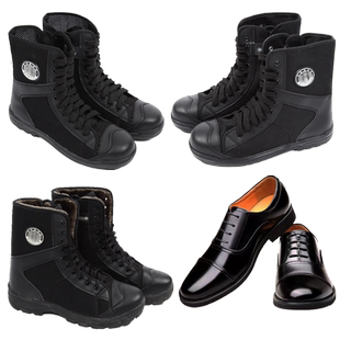 保安专用鞋男 制式皮鞋女黑色夏季保安鞋男安保鞋执勤皮鞋正装