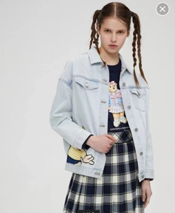 特价包邮 小熊印花宽松韩版潮短款春秋牛仔外套 亏本清货