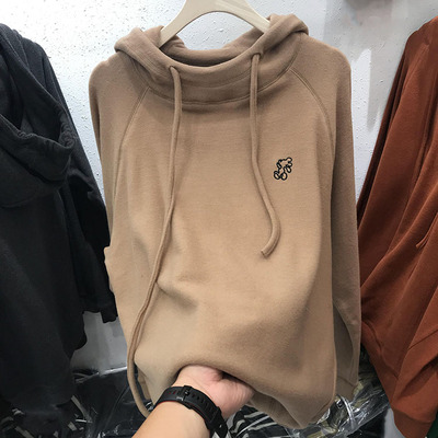 长袖连帽刺绣加绒上衣卡通卫衣