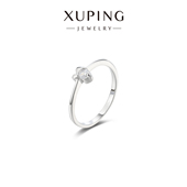 旭平时尚 两爪单锆戒指简约小巧设计爱心气质ins风易搭食指戒指环