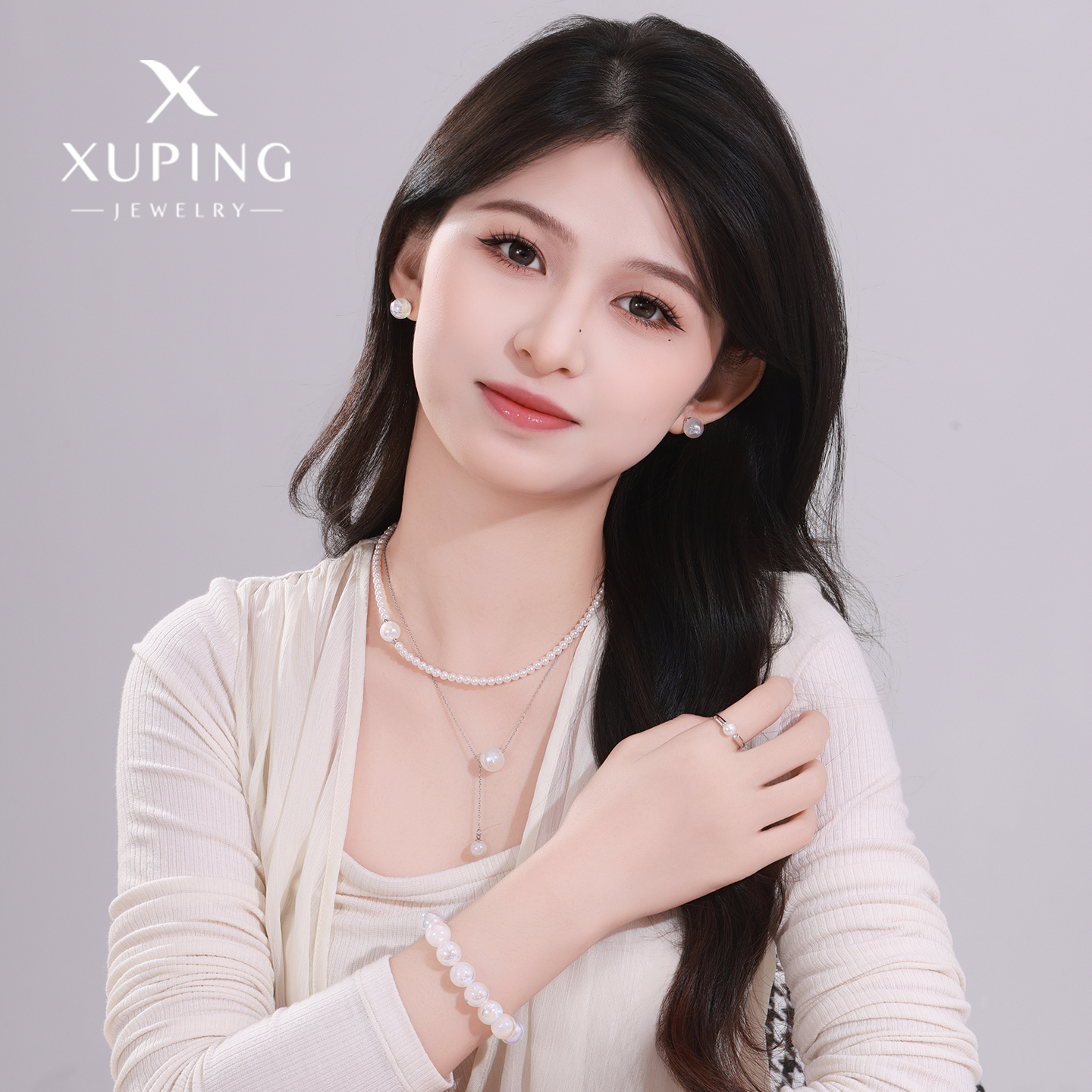 XUPING仿珍珠系列时尚小耳钉迷你耳环基础简约日常通勤耳饰