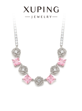 旭平【清纯白茶】粉色山茶花项链轻奢高级感锁骨链小香风气质GDW