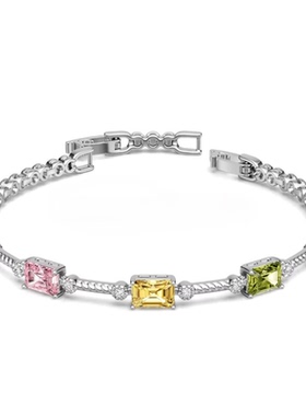 旭平彩宝系列糖果色方形冰糖手链时尚轻奢气质甜美优雅手饰手表扣