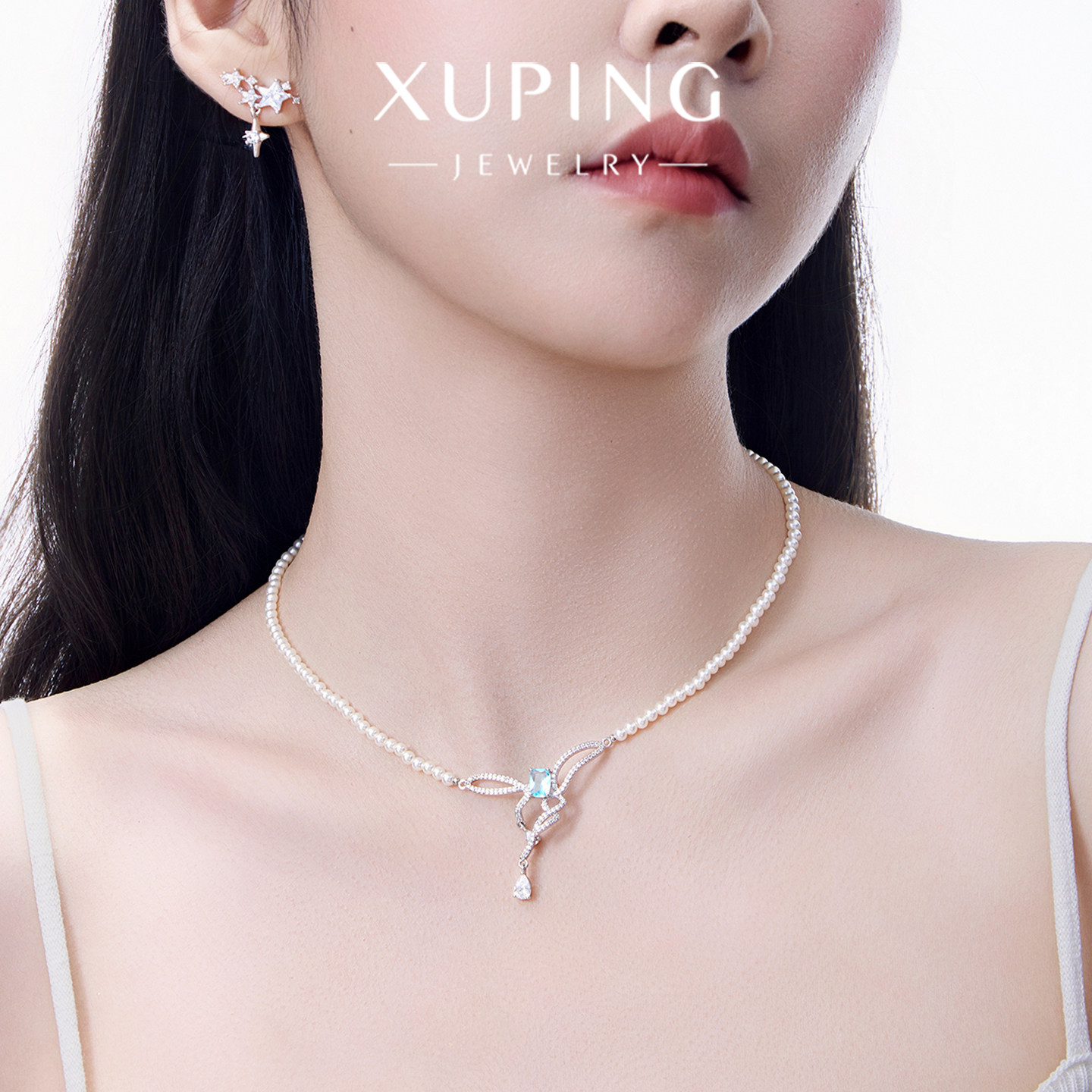 旭平巴洛克仿珍珠蝴蝶项链女轻奢高级感锁骨链设计感颈链GDW