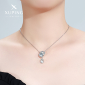 旭平仿水晶系列方形蝴蝶立体项链女时尚 个性 闪耀锁骨链小众高级感