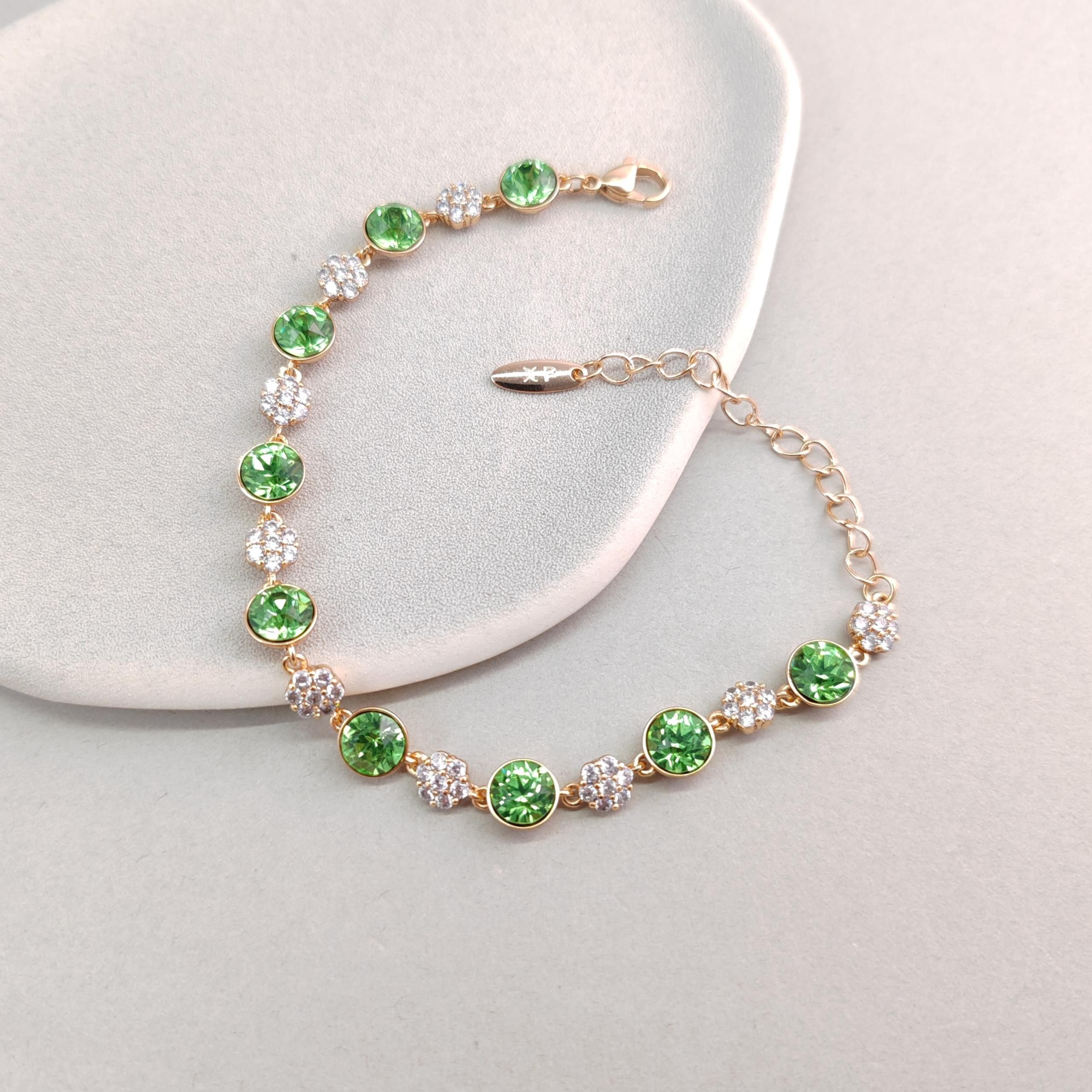 旭平绿野仙踪仿水晶圆饼手链女新款轻奢小众气质时尚易搭手饰