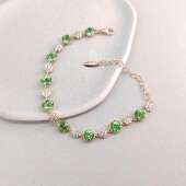 艳艳绿野仙踪仿水晶圆饼手链女新款 轻奢小众气质时尚 易搭手饰