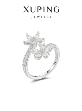 旭平【双生花·缠绕】五瓣花朵丁香花戒指女轻奢小众设计感食指戒