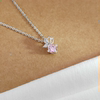 旭平小巧粉色蝴蝶单石项链女简约ins风小众设计高级感易搭锁骨链