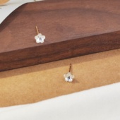 旭平合金仿水晶小花花耳钉耳饰