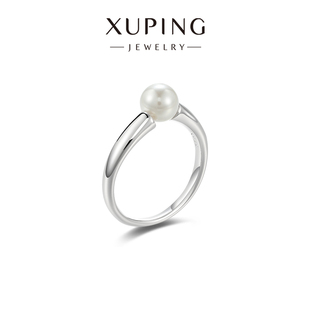 旭平小众设计白色仿珍珠开口戒指女时尚简约ins风气质指环食指戒