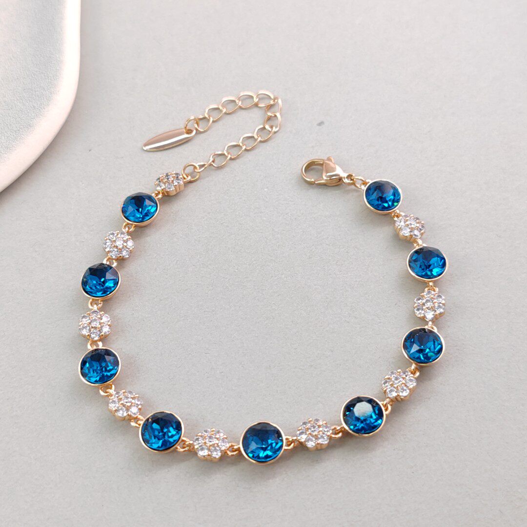 艳艳绿野仙踪仿水晶圆饼手链女新款轻奢小众气质时尚易搭手饰