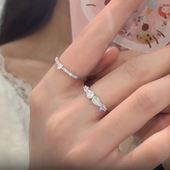 旭平爱心戒指女简约ins小众设计轻奢高级感个性 小巧精致叠戴指环