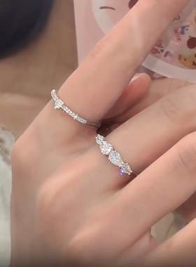 米果爱心戒指女简约ins小众设计轻奢高级感个性小巧精致叠戴指环