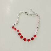 旭平时尚 红色仿水晶手链女圆饼手链饰品送新年礼物