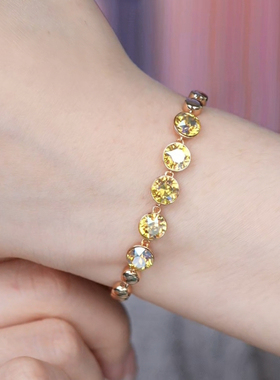 旭平仿水晶系列圆形拼接圆珠手链女闪亮轻奢高级感手饰