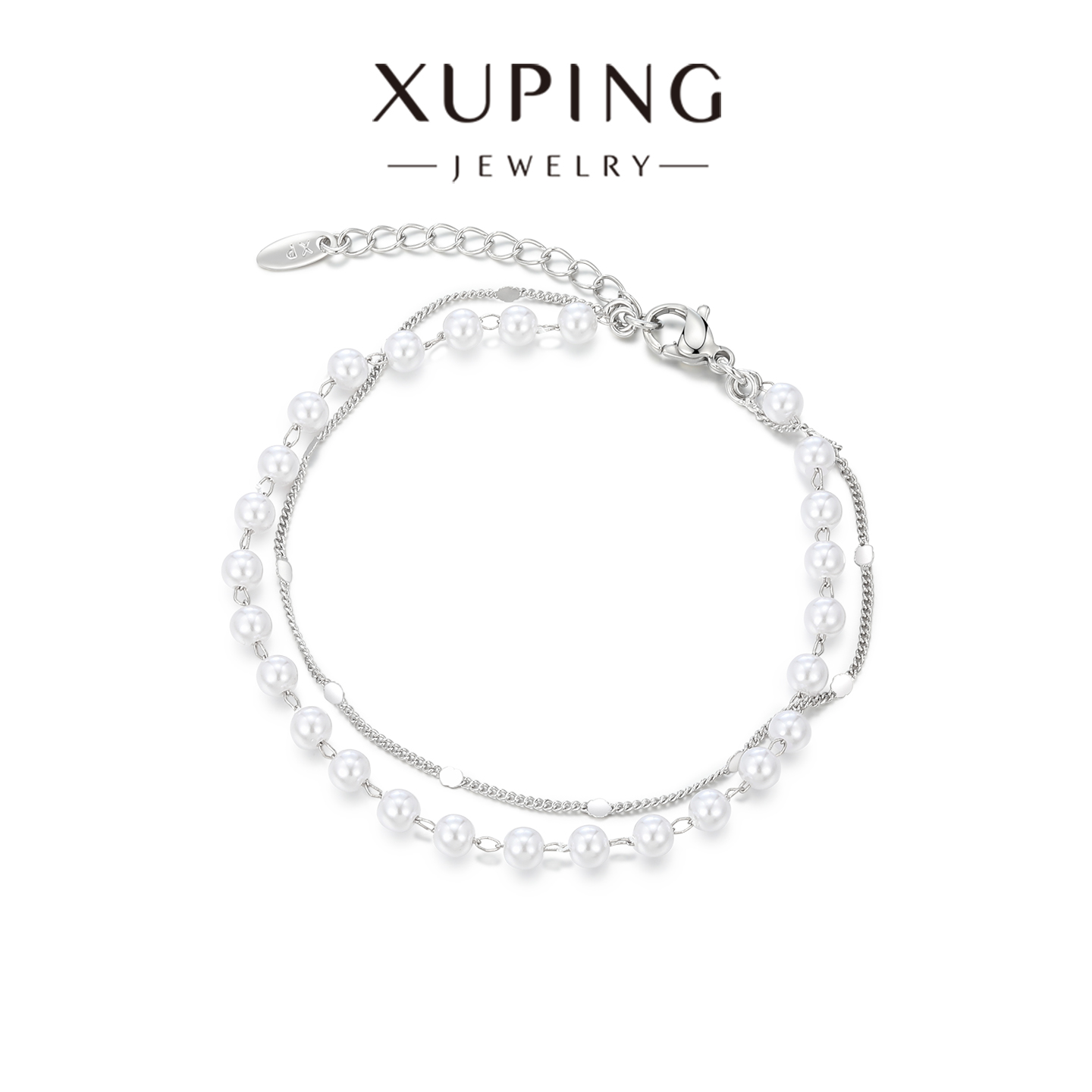 旭平法式双层仿珍珠手链女时尚轻奢易搭高级感简约ins风易搭手饰