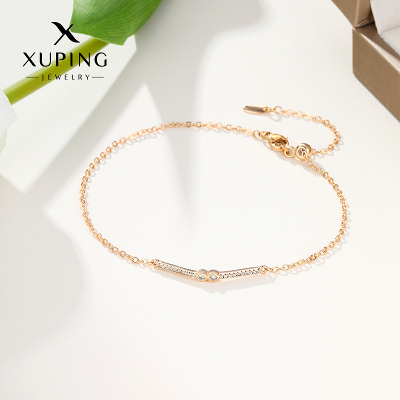 旭平细款好搭人造石脚链简约ins轻盈通勤易搭叠戴夏天女生脚饰