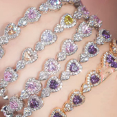 旭平微镶轻奢重工气质时尚 爱心人造石手链手表扣七夕送闺蜜女友