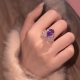 艳艳在逃公主紫色皇冠戒指闭口不可调闪烁戒指时尚 轻奢食指戒指环