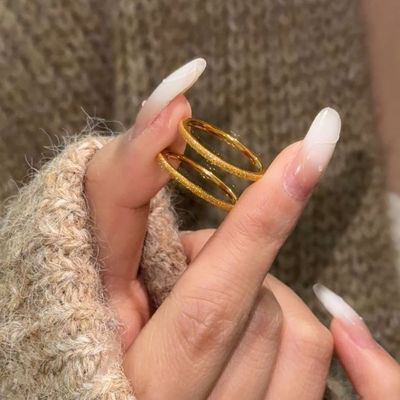 旭平【预售20天】磨砂质感碎冰冰满天星闪烁时尚戒指发2个同码