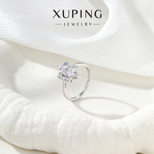 旭平双爱心戒指女小众设计高级感食指戒时尚精致轻奢优雅气质指环