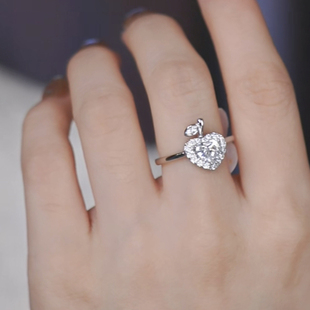 旭平简约时尚心形苹果戒指女